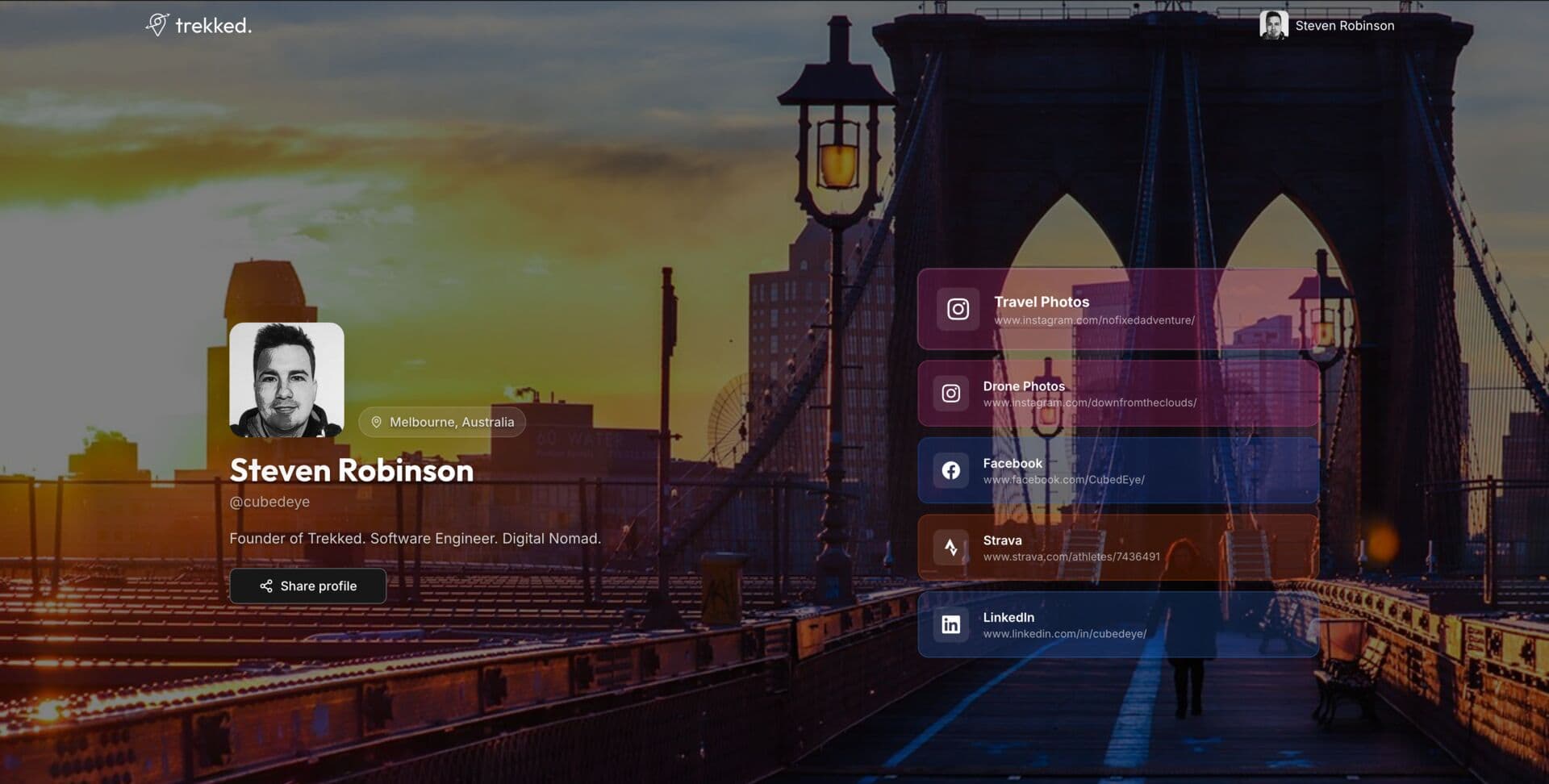 A Trekked public profile