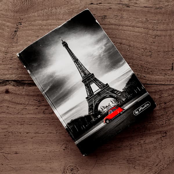 My ideas notebook, complete with cheesy cover.