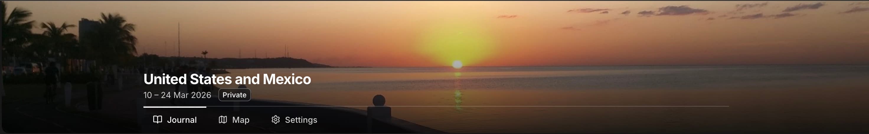 An adventure with auto-derived title, dates, and cover image